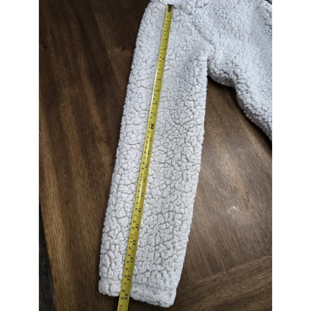 Keren Hart Women's Zip-Up Lined Fleece ~ Beige, Size M ~ Cozy, Warm Sherpa